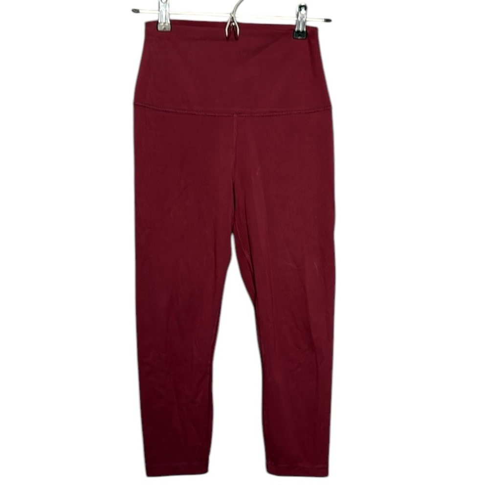 Yogalicious Lux High-Waisted Capri Burgundy Leggings
